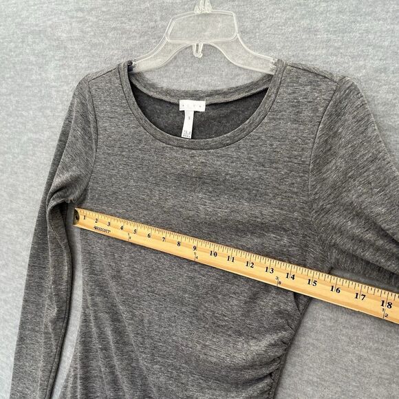 Leith Asymmetric Ruched Dress Womens Small Gray Minimalist Capsule Fitted Crew - Picture 8 of 10